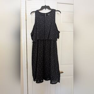 Mossimo Black and White Polka Dot Cold Shoulder Dress